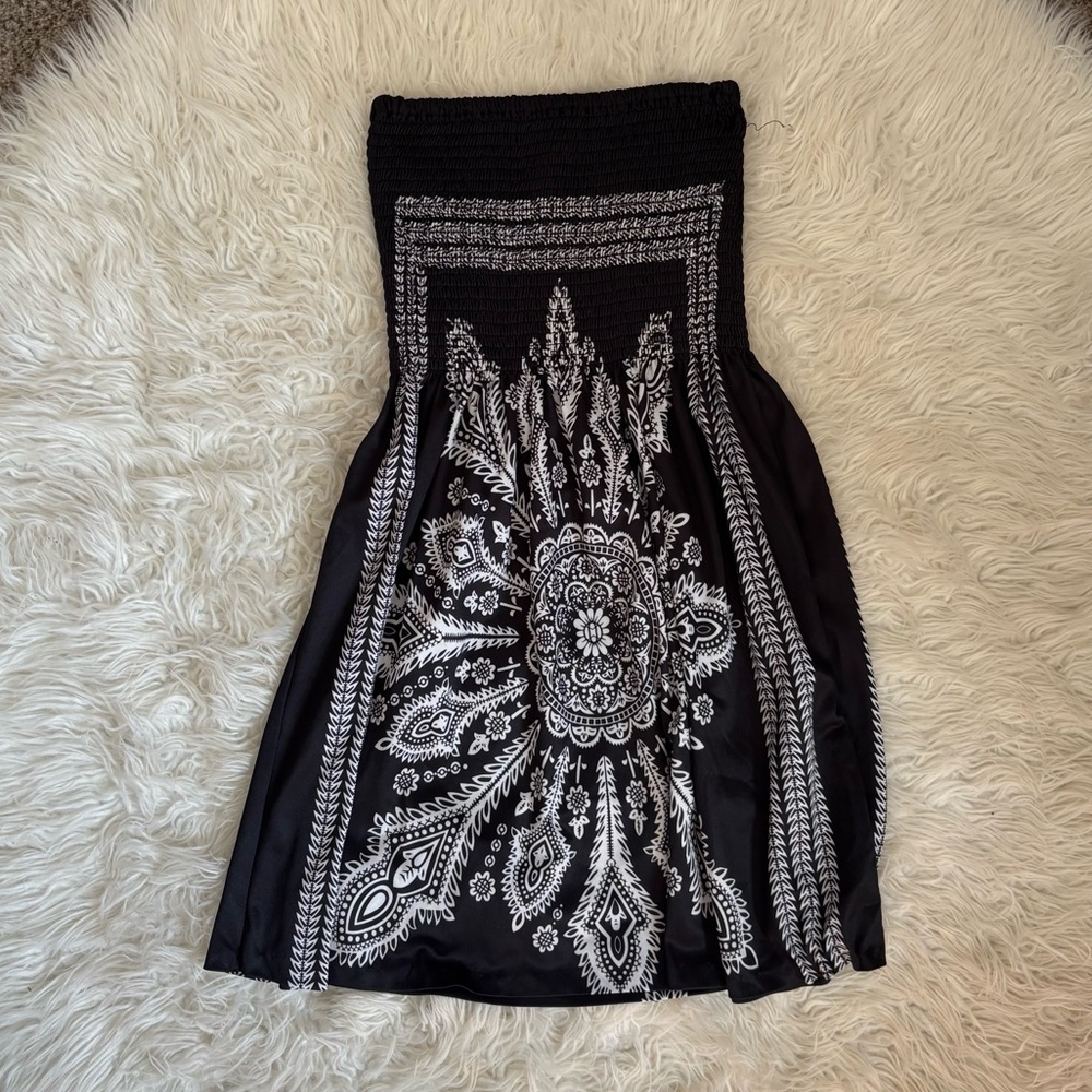 Black and White Venus Bandana Mini Dress